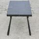 Brutalist coffee table, slate top and steel base, France, 1960s