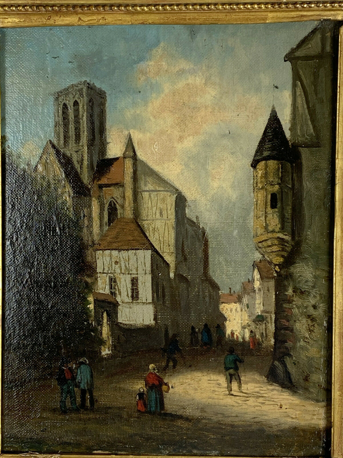 Oil on panel table from the early 19th century