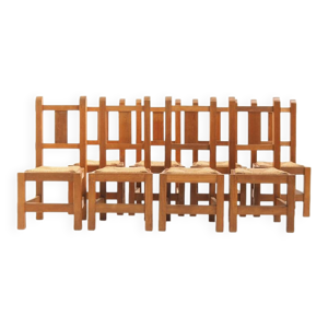 ensemble de huit chaises - massif