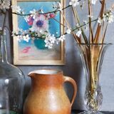 Pastel encadré "Les anémones" vintage