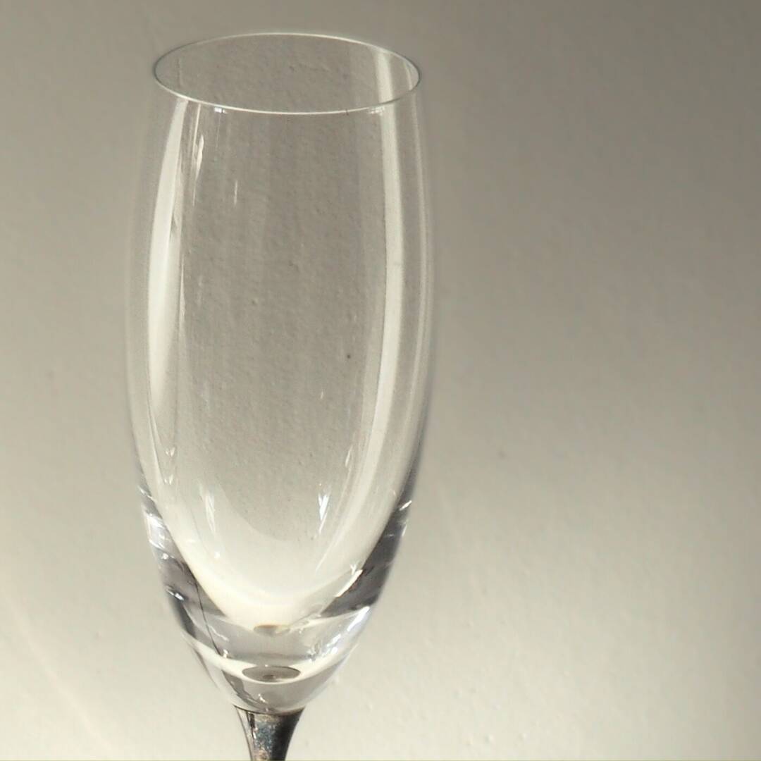 Vintage Pair of Crystal Silver Wedding Anniversary Champagne Flutes