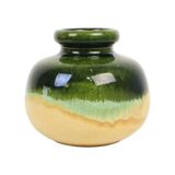 Green beige convex vase scheurich ceramics west germany 284-15