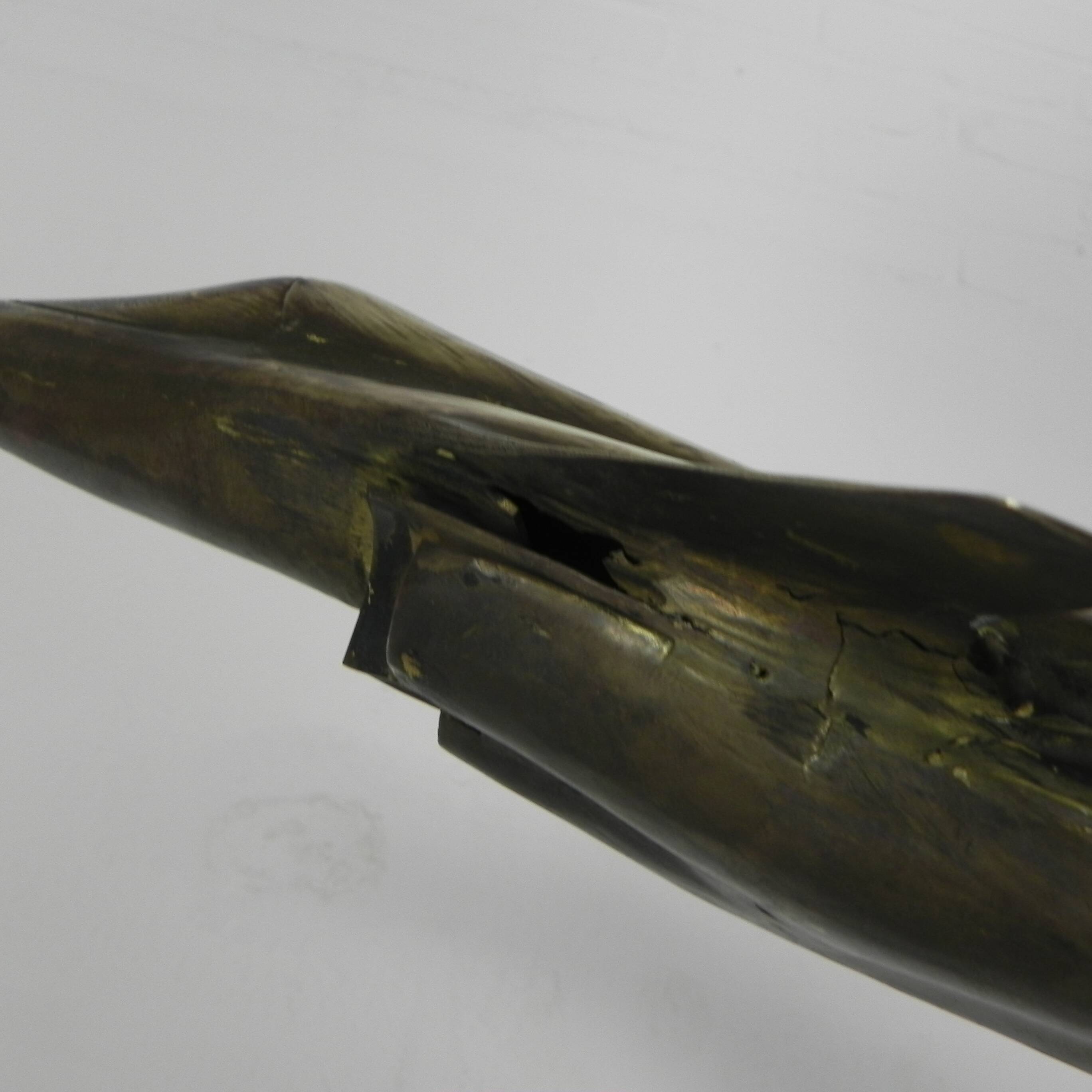Sculpture en laiton d'un avion de chasse par François Melin