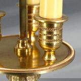 Empire Style Solid Bronze Bouillotte Lamp with Sheet Metal Shade