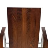 Ensemble vintage de quatre chaises design en hêtre massif chrome