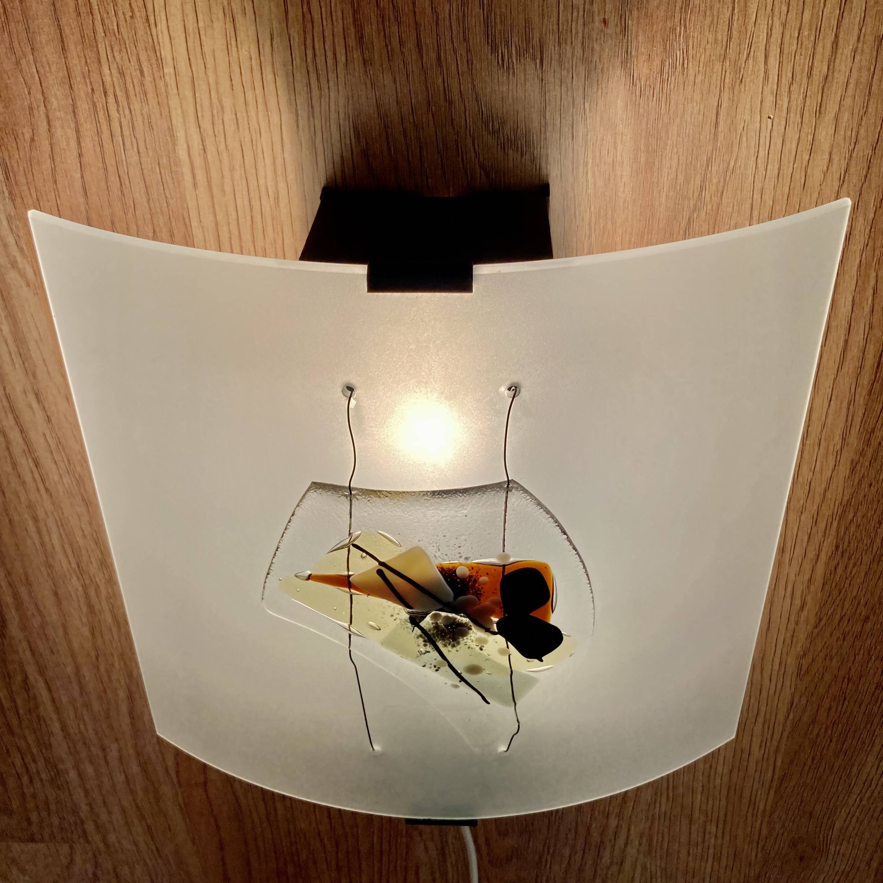 LARGE GLASS WALL LIGHT SCANDINAVIAN DESIGN.