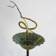 Masca's wheat ear chandelier in aged green and gold metal, 3 fires, year 70/80