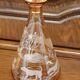 Carafe en verre soufflé moulé à décor de chasse équestre au renard, belle époque