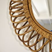 Rattan and bamboo mirror attributed to Franco Albini, Italy 1960's