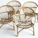 4 "shell" rattan armchairs from the 1960s