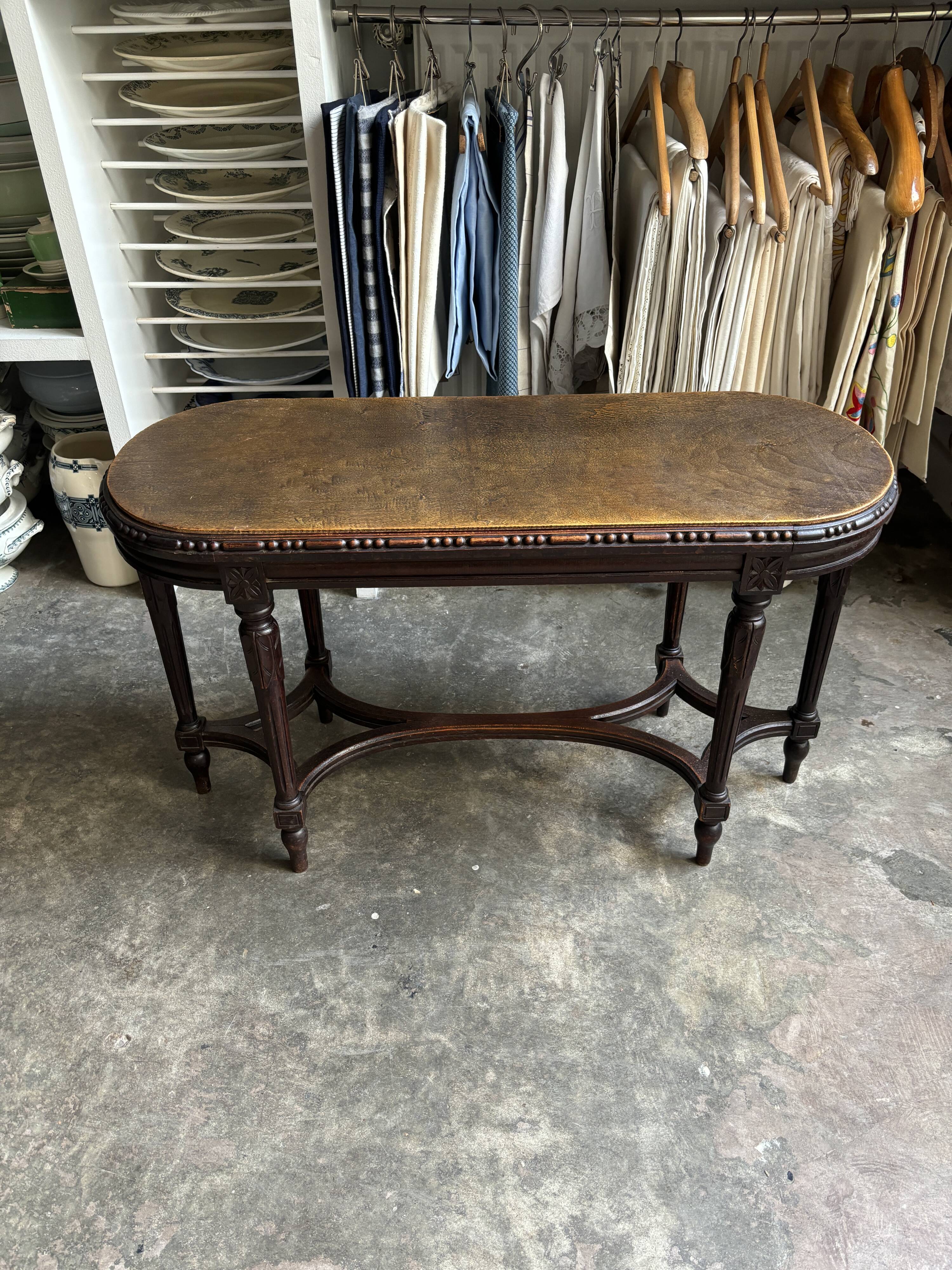 Dark wood piano bench