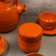 Details on Orange Tea (or Coffee) Service, Vintage 1970" Vallauris? signed B. Aoustin design