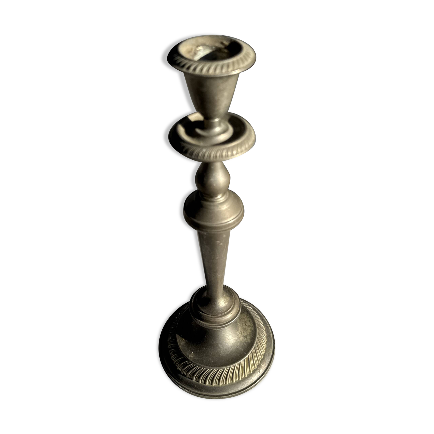 Large antique silver-plated candlestick H29 D10.5