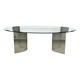 FIAM Italia, table de salle à manger ovale en verre