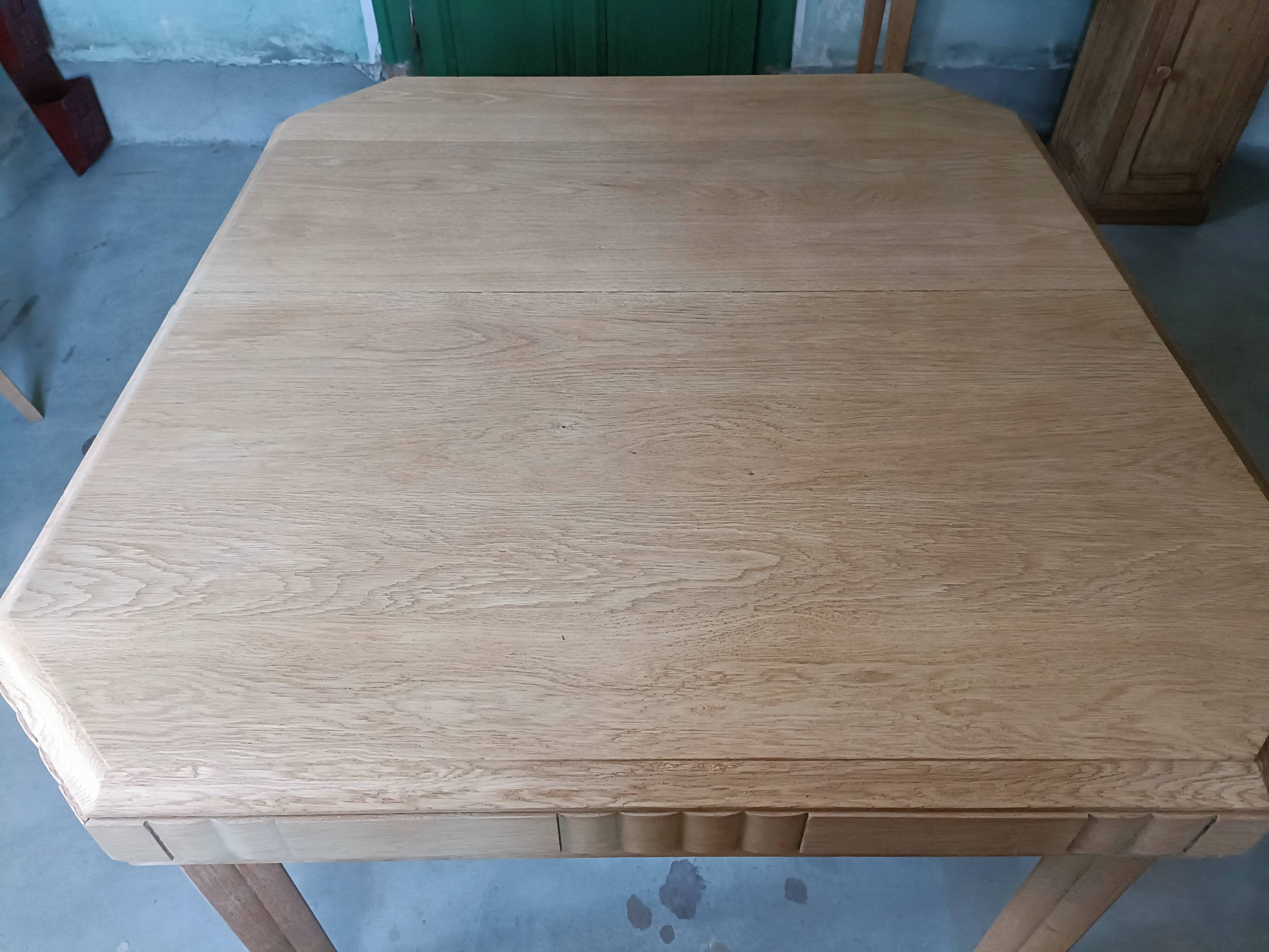 Renovated Art Deco dining table with extension.