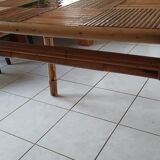 Dining table, bamboo and split rattan