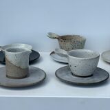 Modular Indonesian ceramic tableware service (6 elements + cups)