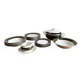 Service de table en porcelaine de Weimar, Echt Weimar Kobalt, série Eleganz, 21 pièces, bleu cobalt