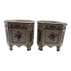 Pair of onion pots Samson 19th century Polychrome earthenware Strasbourg style Antique cache pots