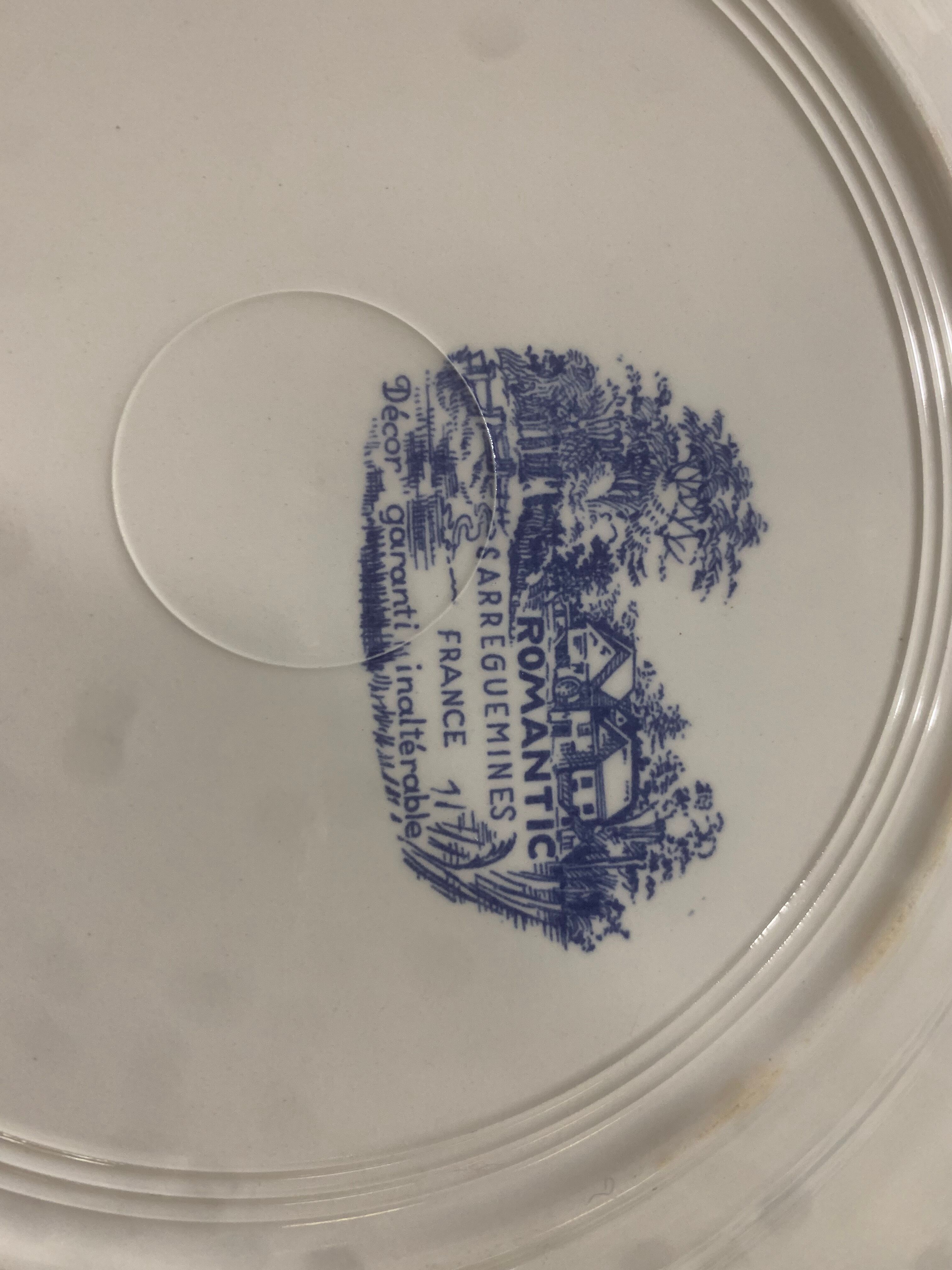 Set of 10 plates Digoin Sarreguemines model Romantic