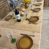 Solid oak table with extensions