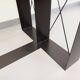 Vintage rectangular high table in glass and black metal from the 1980s.