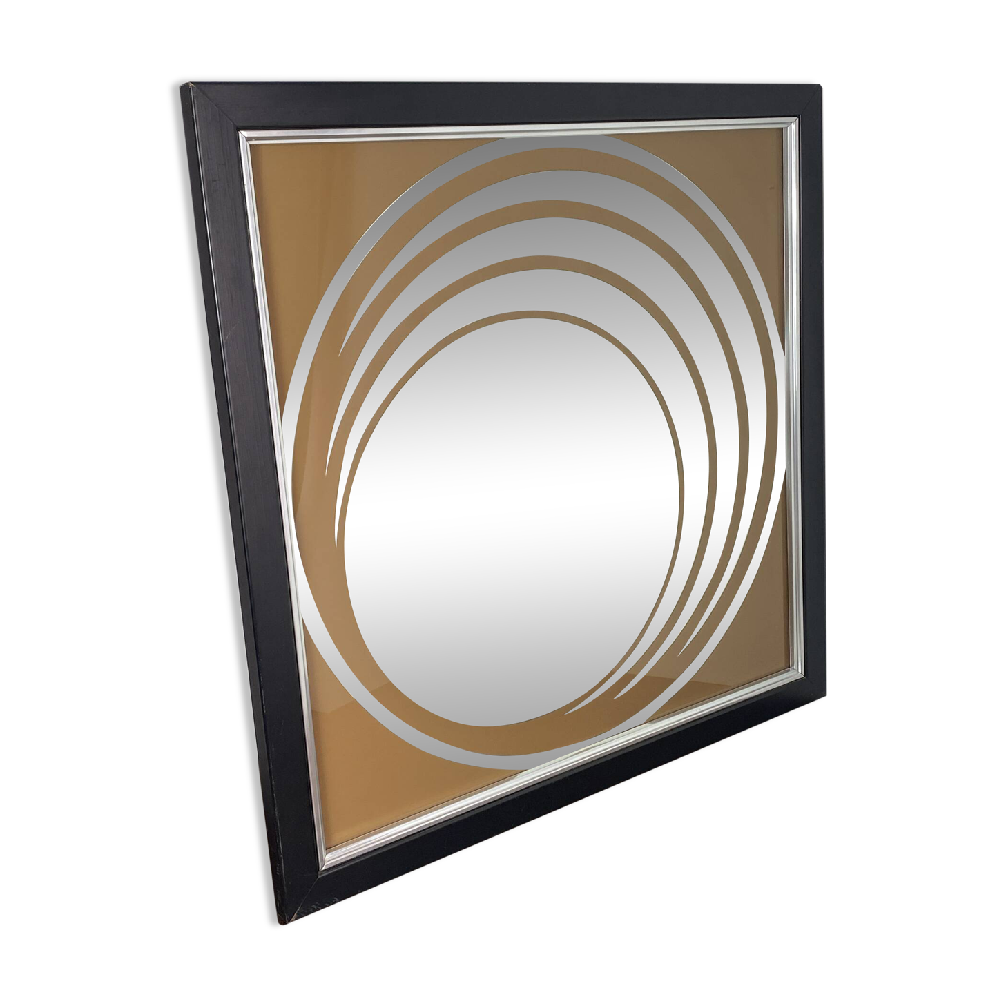 Grand miroir  Op Art, années 70,  Made in England