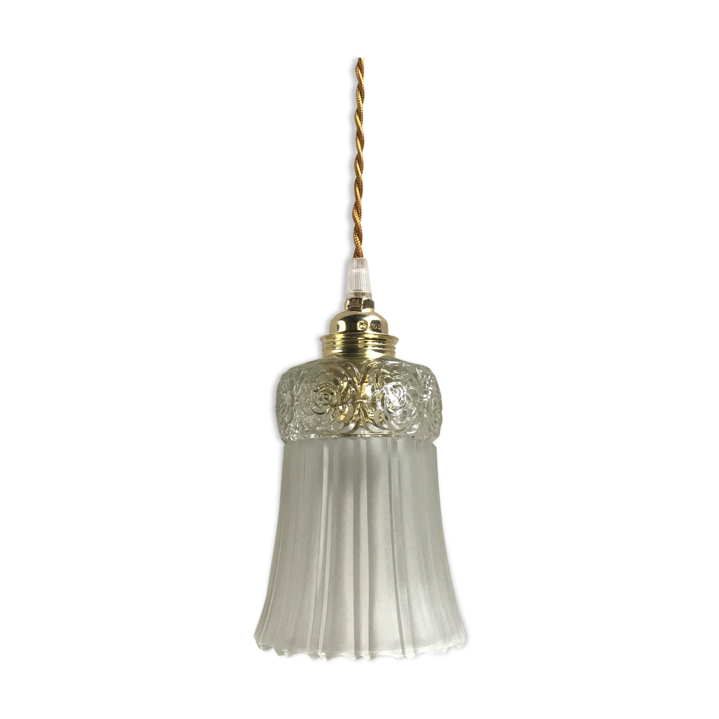 Art Deco-style glass hanging lamp