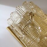 Glass and brass wall light by Carl Fagerlund for Orrefors, 1960.