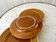 Lot de 7 assiettes à dessert Digoin Sarreguemines en barbotine années 50
