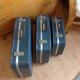 Set of three grey air hostess suitcases / vintage 60s-70s