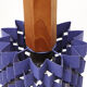 Suspension in purple lacquered metal and teak