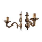 Paire d'appliques italiennes en bronze de style néo-baroque