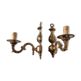 Paire d'appliques italiennes en bronze de style néo-baroque