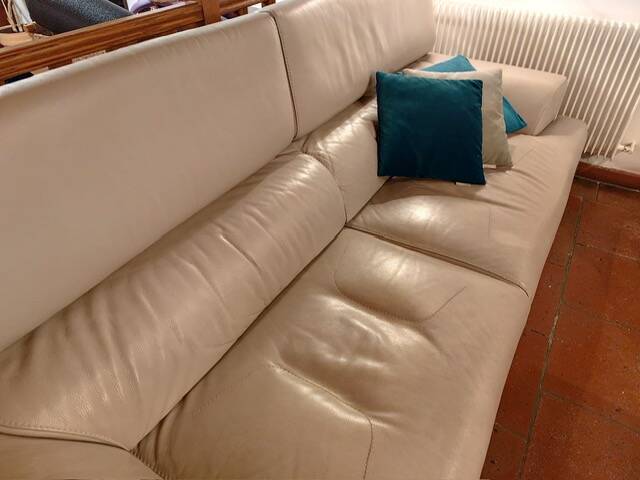 Roche Bobois leather three-seater sofa