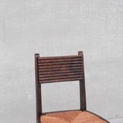 Set of six rush mid-century dining chairs
