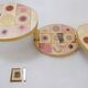 French pink ceramic swivel coffee table by Georges Pelletier, 1960s.