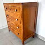 Vintage oak chest of drawers with 4 drawers, 1950s