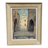 René Ricard: Figurative watercolor depicting an architectural view