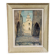 René Ricard : Aquarelle figurative représentant une vue architecturale