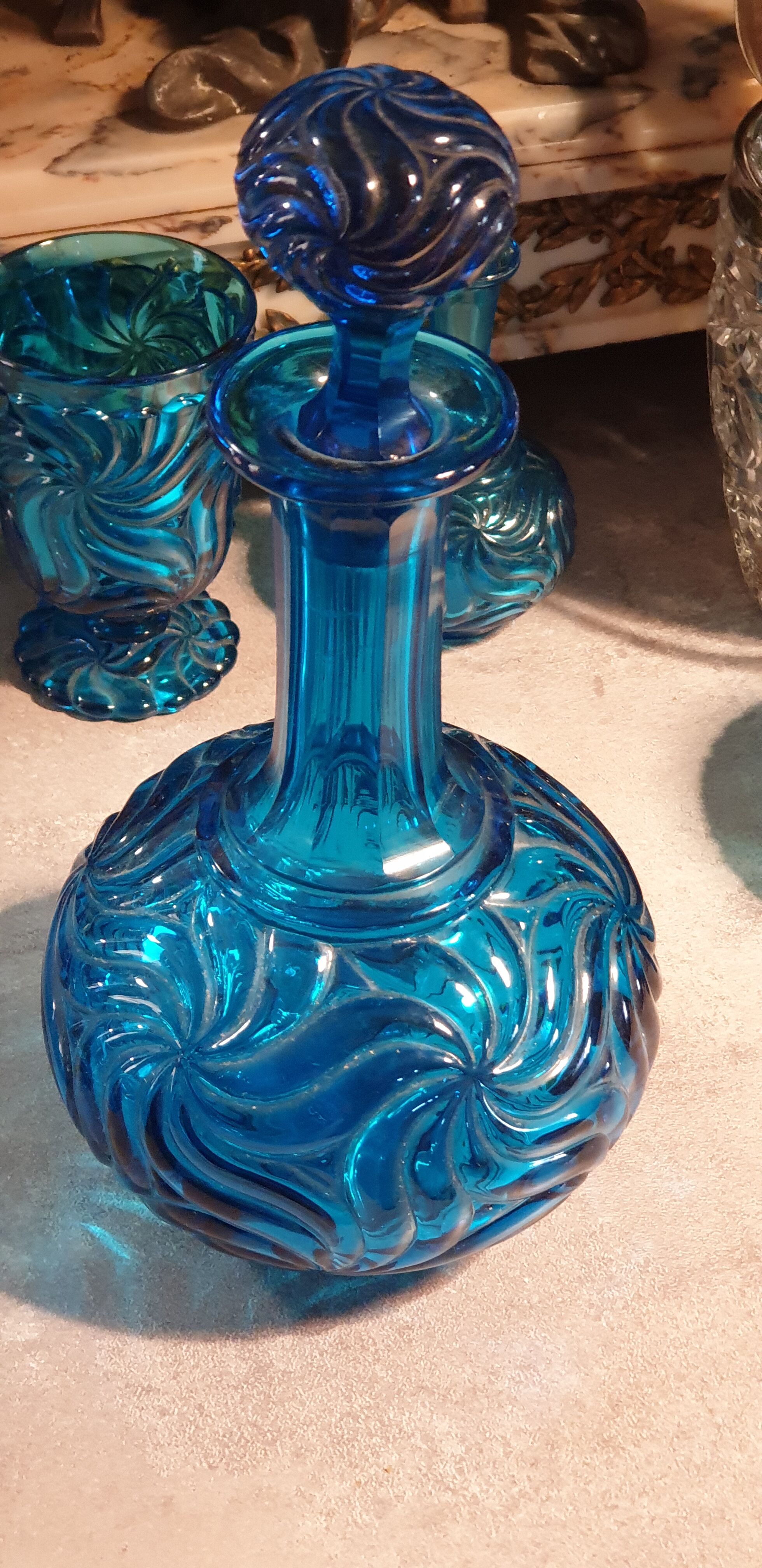 Service with blue absynte colbat Napoleon III