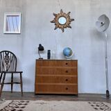 Modernist shoe cabinet 1960 in vintage walnut