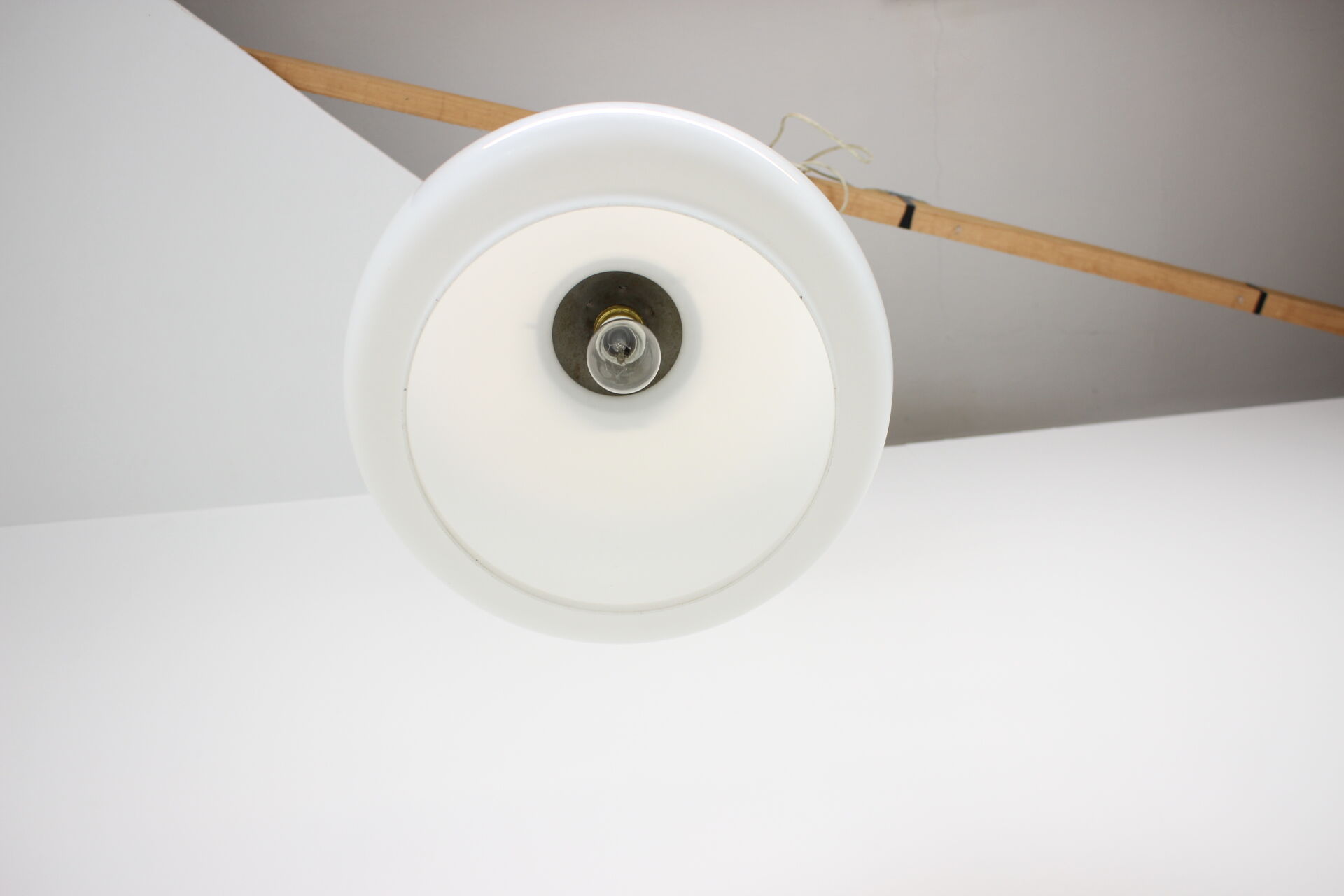 Art deco big glass pendant lamp, 1930s