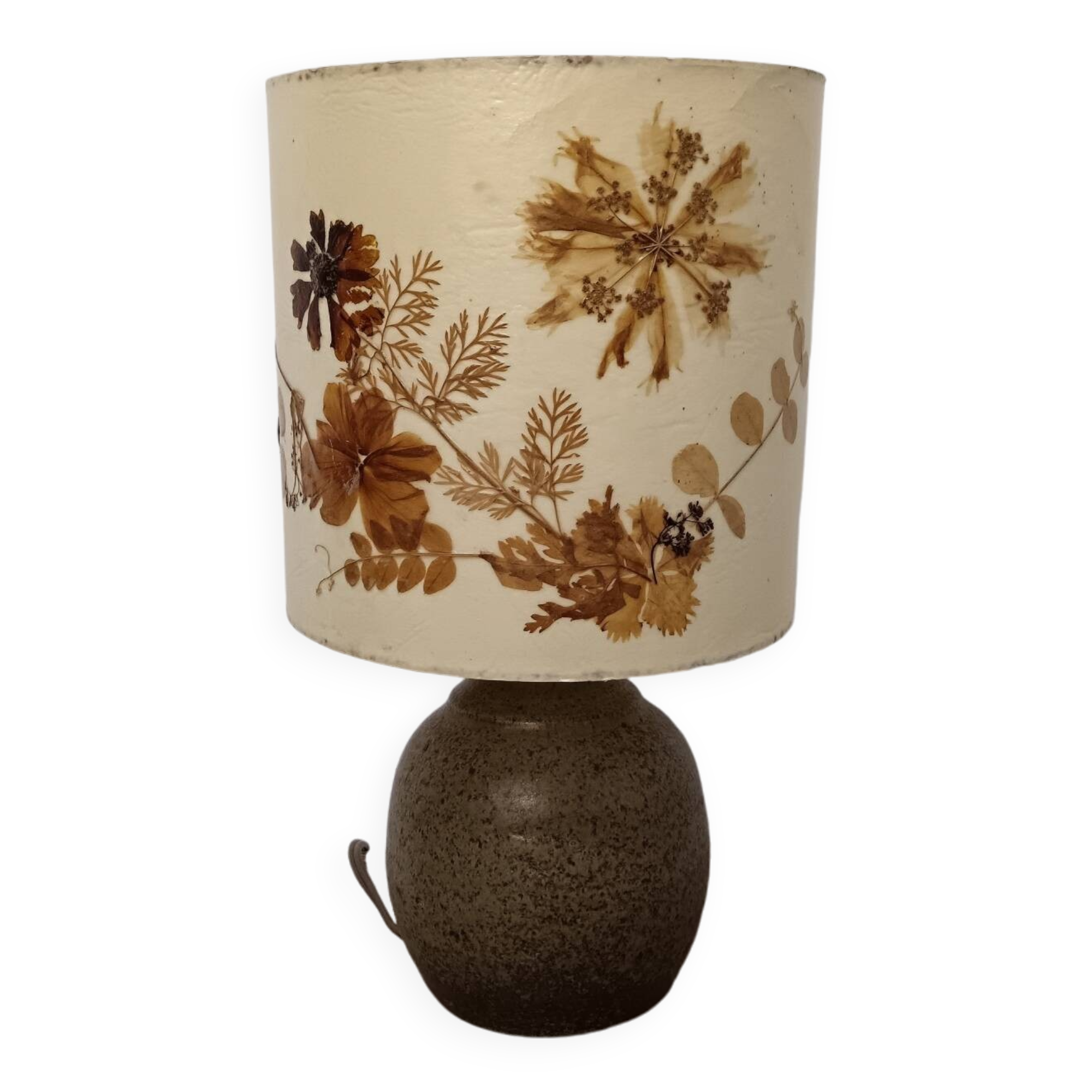 Ceramic floor lamp with Herbarium lampshade