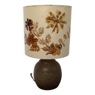 Lampe pied céramique abat-jour Herbier