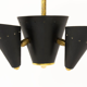 Pair of Italian chandeliers in brass and metal lacquered black