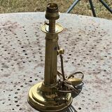 Lamp base, base on an old candlestick, cellar rat, in brass, copper, old, collector