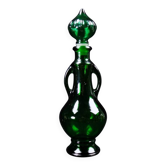 Vintage 70s green Empoli glass genie carafe bottle