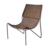 Frederick Weinberg USA rattan chair and metal structure, 1950