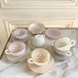 Serving Harlequin vintage opaline glass cups